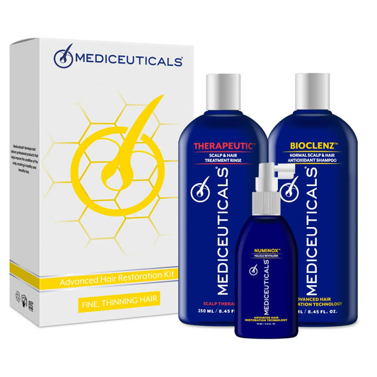 Zestaw kosmetyków stymulujący porost włosów, cienkie włosy ( BioclenzTM 250ml, TherapeuticTM 250ml, NuminoxTM 125ml)